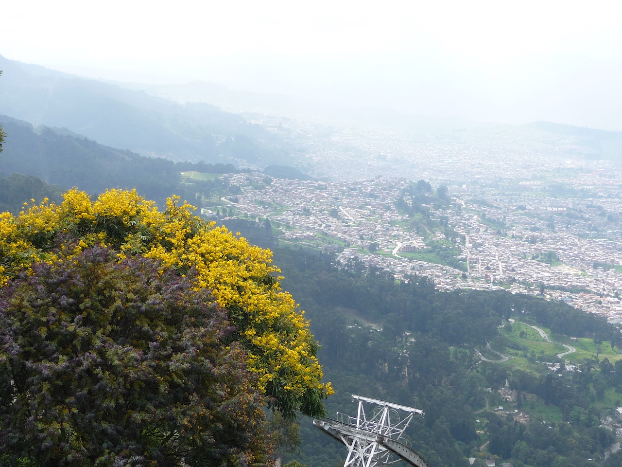 View from a mountain called Monserrate overlooking the city of Bogota Colombia