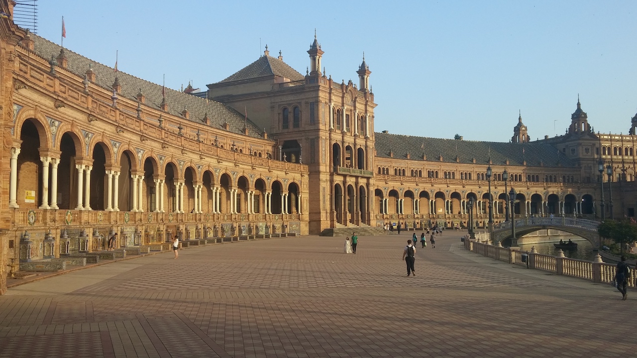 Historical landmark Plaza de España in Seville, Spain