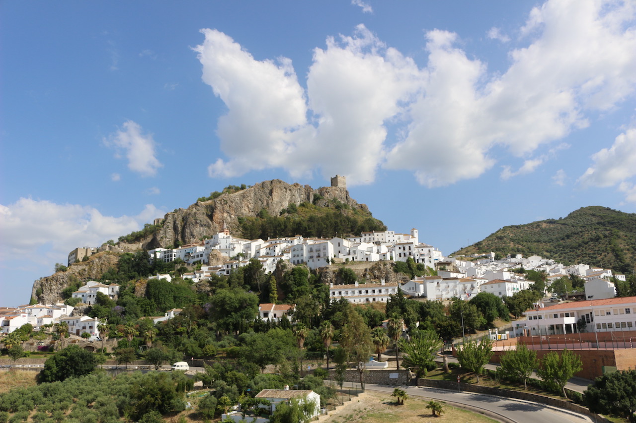 Distance shot of the town of Zahara de la Sierra, Spain